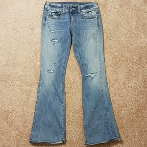 American Eagle Distressed Artist Flare Jeans